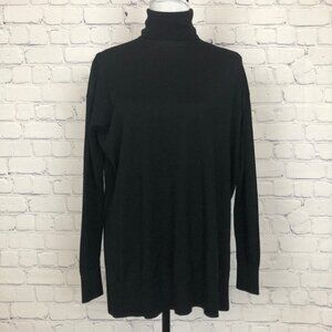 Allsaints Gala Merino Jumper Size S 100% Wool Black Turtleneck Oversized